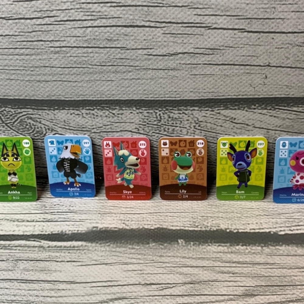 Animal Crossing Amiibo Mini NFC Cards Lot of 6 Scan in Villagers ACNH.